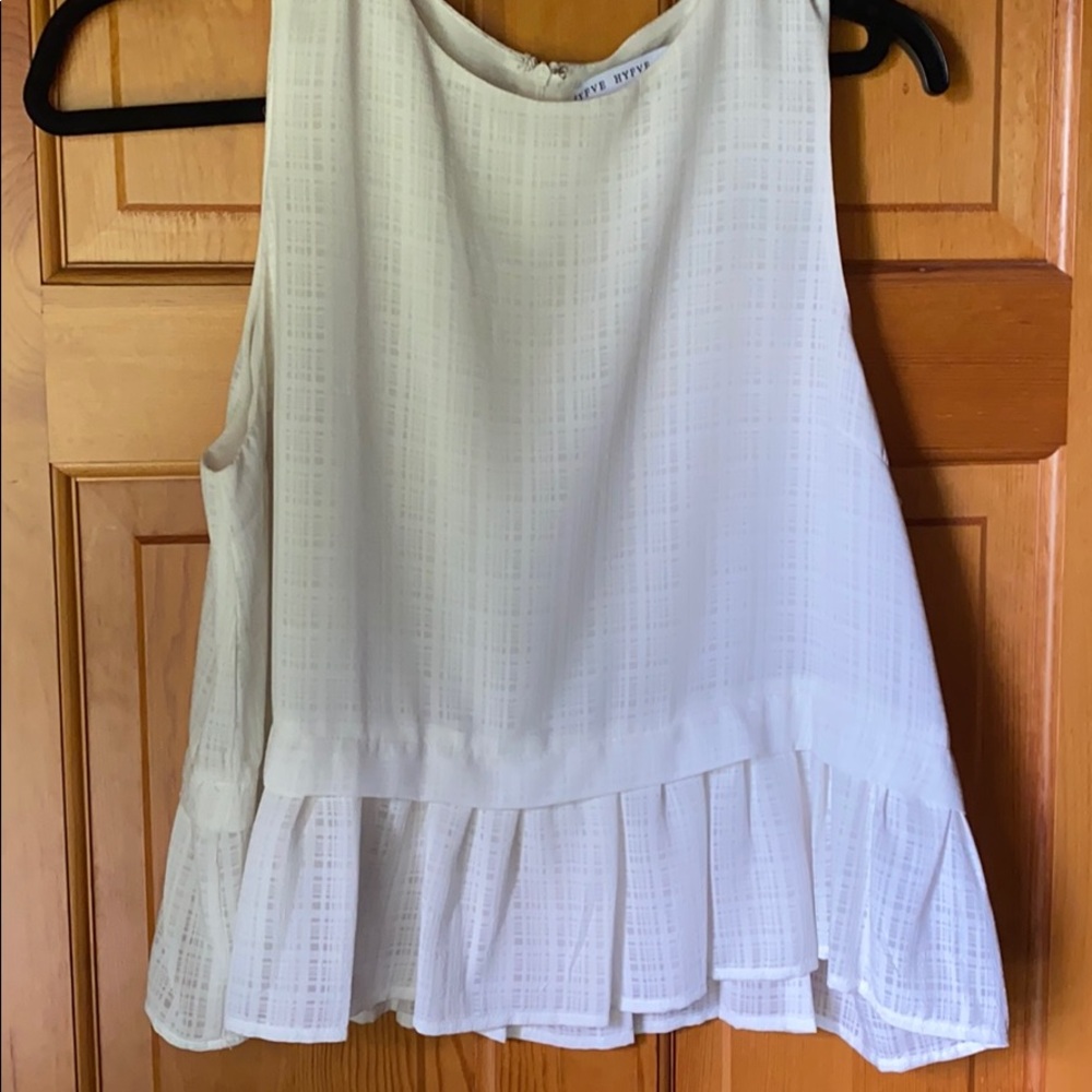 White peplum top
